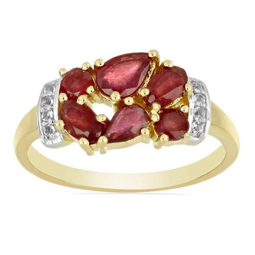 BUY STERLING SILVER NATURAL GLASS FILLED RUBY GEMSTONE STYLISH RING